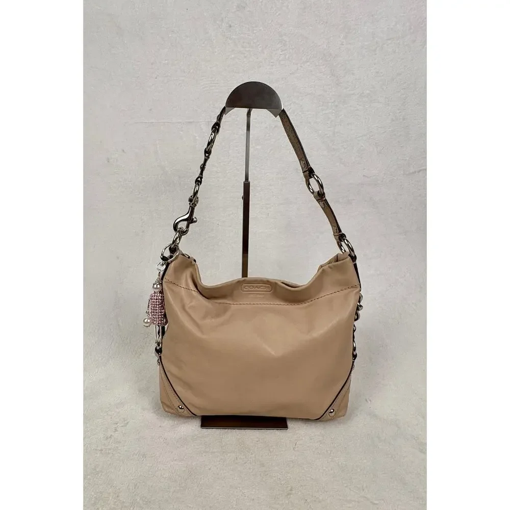 Coach Y2K Carly Curb Chain Hobo in Blush/Champagne Premium Leather